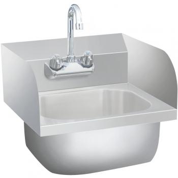 vidaXL Fregadero lavamanos comercial con grifo de acero inoxidable