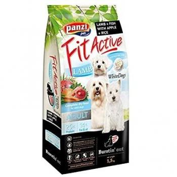 PANZI Saco Perro Perros Blancos Cordero, Manzana, Arroz, Pescado, 1,5 kg, Perro