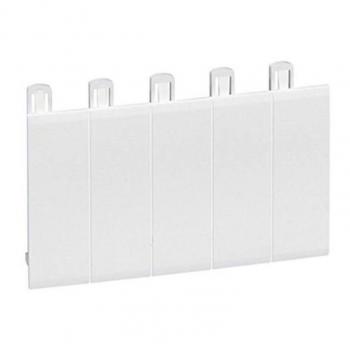 Obturador 5 módulos blanco Legrand XL3-125 ral 9010 con precortados