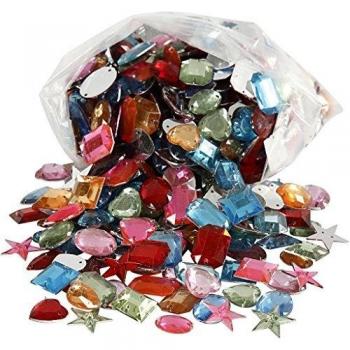Diamantes de imitación, 15-17 mm, colores variados, 210 g, 1 paquete