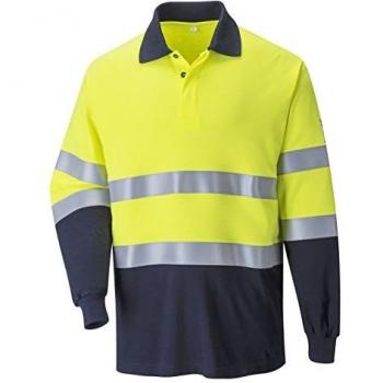 Camisa Polo Hombre Resistente al Fuego y Alta Visibilidad Bicolor Amarillo / Marino 3XL