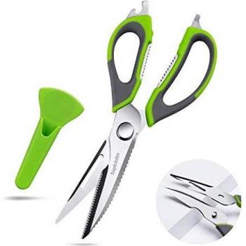 Supkitdin Tijeras de Cocina, Tijeras Cocina de Uso General de Acero Inoxidable Multiusos para Pollo, Pescado, Carne, Verduras, Huesos, Flores, Frutos Secos, Hierbas, Barbacoa