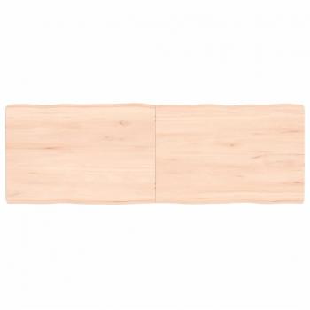 Tablero de mesa madera maciza roble sin tratar con bordes vivos 120x40x(2-6) cm Marrón