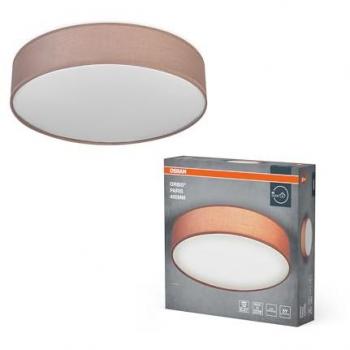 Plafón OSRAM ORBIS PARIS, 480mm, marrón, 3xE27, diseño moderno, textil, IP20