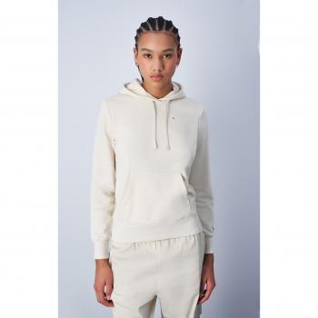 Sudadera con Capucha Champion para Mujer Beige con Logo Pequeño Bordado
