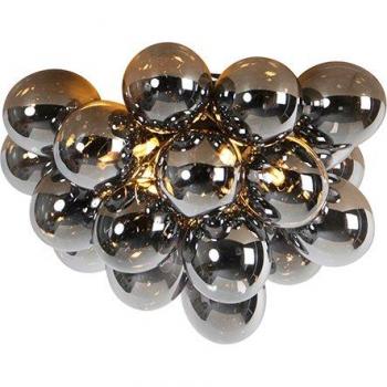 Plafón Art Deco negro cristal ahumado 6-luces 50 x 32 cm - UVAS