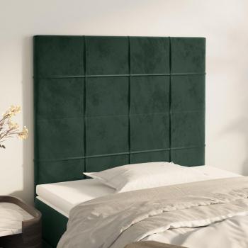 Cabeceros de terciopelo verde oscuro 2 unidades 80x5x78/88 cm