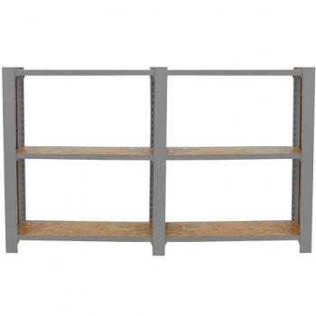 Estantería Oficina Simonrack Officlick 3/300 Wood 1600 Gris/OSB, Módulos de 1000x1600x300 mm, Estilo Industrial, Bandejas de Madera OSB