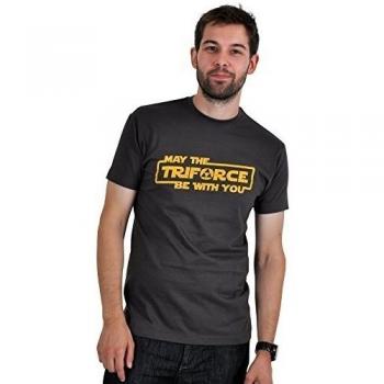 Zelda - camiseta Que la Trifuerza te acompañe - Star Wars - algodón - gris - XL