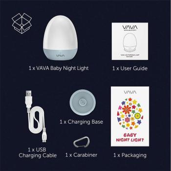 Lámpara de Mesa VAVA, Luz Nocturna Infantil Lámpara de Mesilla de Noche