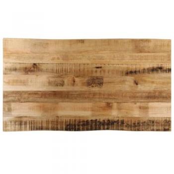Tablero de mesa borde natural madera maciza mango 120x60x3,8 cm