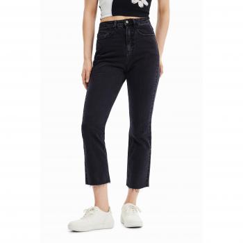 Desigual Black Embroidered Slim-fit Cotton Jeans for Women - Size L