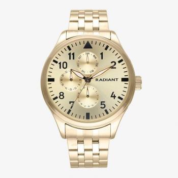 Radiant - Reloj de hombre Caiman RA612704 con elegante correa dorada de acero inoxidable