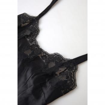 Dolce & Gabbana Black Lace Silk Sleepwear Camisole Top Underwear - IT3 | M