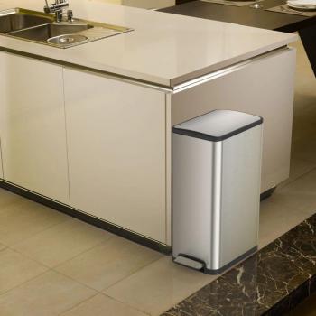 Cubo de pedal EKO Ecoslim 2x20 L Plata Mate