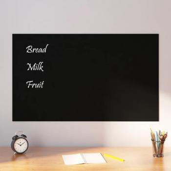 vidaXL Wall-mounted Magnetic Board Black 100x60 cm Tempered Glass