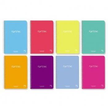 Cuaderno Espiral Plastipac Pacsa Folio 215x310mm 80 Hojas Cuadrícula 4x4 90g/m² Tapa Polipropileno Colores Surtidos
