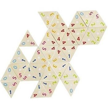 Juego de Mesa Tri-Domino Goki - Fichas Triangulares de Madera para Diversión en Grupo, 76 Piezas, A partir de 3 Años