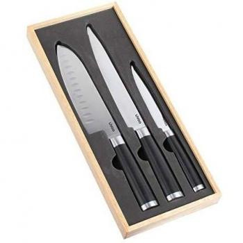 LIVOO Feel good moments - Conjunto de 3 caja de cuchillos japonese MEC115 Negro
