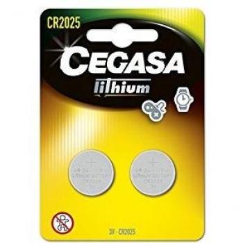 CEGASA CR2025 - Pack 2 Pilas botón Litio, Color Verde