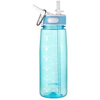 GHONLZIN Botella de Agua Deportiva, 800ML Water Bottle, Botella Agua sin BPA Reutilizable Botellas de Agua para Lavavajillas con Marcador de Tiempo para Athletic, Gimnasio, Oficina