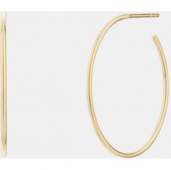 Pendientes de aro fino chapados en oro con diseño urbano - SEA-200-041