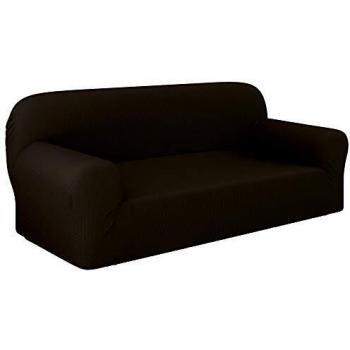 Dreamzie - Fundas Sofa Elasticas 3 Plazas - 60% Algodón Reciclado - Certificada Oeko-Tex® sin Productos Químicos - Fabricada en España - Marrón