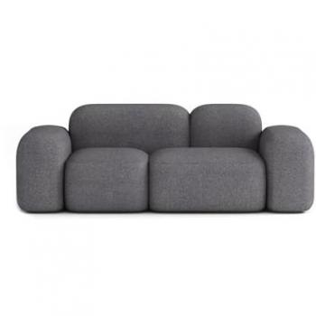 Sofá Modular 2 Plazas en Tela Gris Oscuro