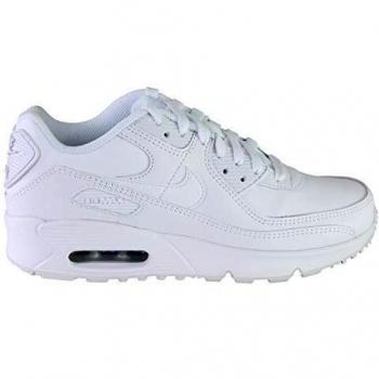 Nike Air Max 90 Kids' Leather Sneakers - White - Size 37.5