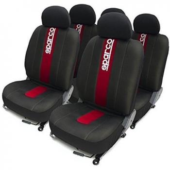 Sparco Classic SPC1013 - Set de Fundas Rojas para Asientos de Coche, 11 Piezas