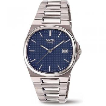 Reloj de Hombre Boccia Titanio 3657-02 con Esfera Azul y Cristal de Zafiro 39mm 5ATM