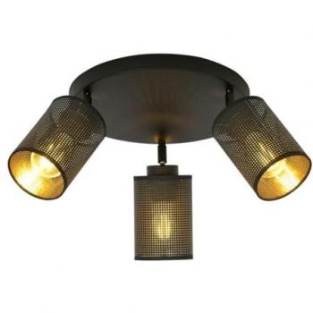 Lámpara de Techo Bronx EPIKASA, Acero con recubrimiento de polvo y tejido, Negro, 50x24x30 cm
