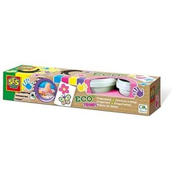 SES Creative 24927 - Pintura de Dedos ECO Girly, 4 colores. Más de 2 años, multicolor