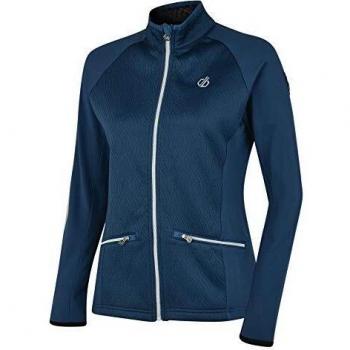 Dare2b Solaria Core Stretch Warm Backed Knitted Full Zip Top with Zipped Lower Pockets Soft Shell, Mujer, Blue Wing, 14