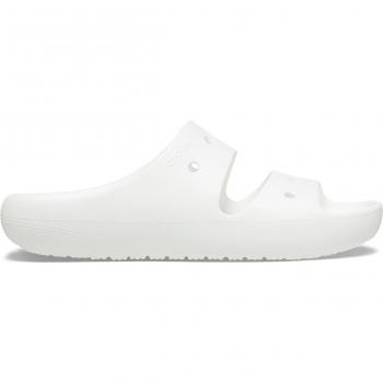 Crocs - Sandalias unisex Classic Sandal v2 U Crocs, color blanco, diseño clásico, material ligero y cómodo, suela antideslizante, fácil de limpiar y secar rápidamente