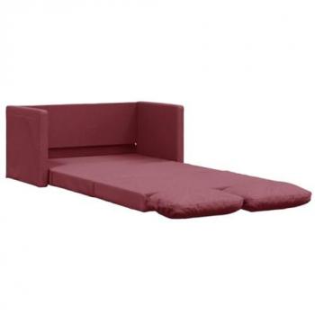 Sofá cama de suelo 2 en 1 tela rojo tinto 112x174x55 cm