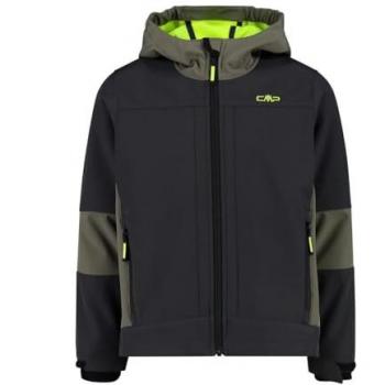 Chaqueta Softshell CMP Fix Hood Infantil Negro Verde Oliva 14