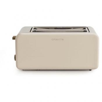 CREATE - Tostadora Retro XL 1500W - 2 ranuras anchas - 6 niveles de potencia - bandeja recogemigas - funciones de descongelación y recalentar