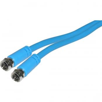 Cable coaxial flexible Maxview Twin con conectores F, 10 metros, color azul