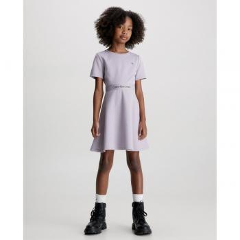 Calvin Klein - Vestido de niña lila de manga corta