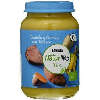 Nestlé Naturnes Bio Pure Boniato Chirivía Ternera Para Bebés Desde 6 Meses  - Pack de 12 tarritos 190g