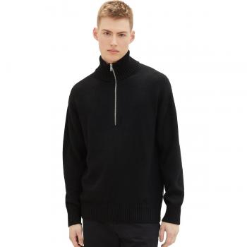 Jersey de hombre en color negro con cuello alto