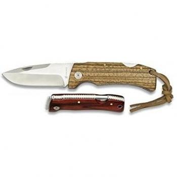 Navaja Albainox - Zebra, Acero INOX. Hoja de 8,8 cm. Mango Madera de Cebrano, Campig Caza