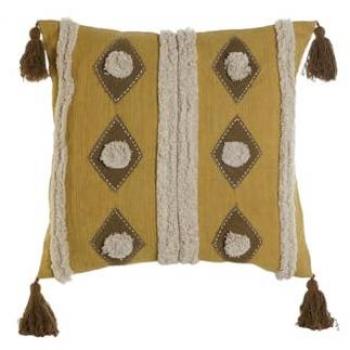 Cojín Decorativo Home Esprit Marrón Beige Mostaza 45 x 15 x 45 cm