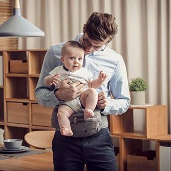 Bebamour Portabebé plegable Asiento de cadera Asiento ergonómico para la cintura de niños pequeños de 0 a 36 meses Mochila porta bebé