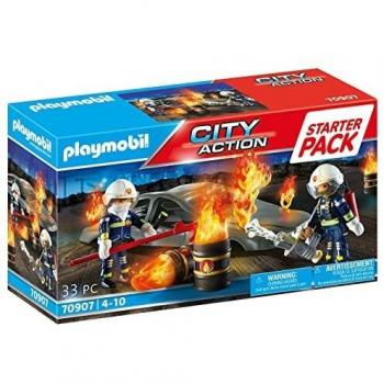 PLAYMOBIL City Action 70907 Starter Pack Simulacro de Incendio, Juguetes para niños a Partir de 4 años