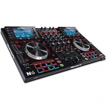 Numark NVII - Controlador de DJ profesional de Doble Pantalla de alta resolución y 4 Decks para Serato DJ