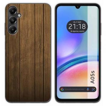 Funda de Silicona para Samsung Galaxy A05s con Diseño de Madera y Dibujos
