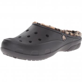 Crocs Freesail Leopard Lined, Mujer Zueco, Negro