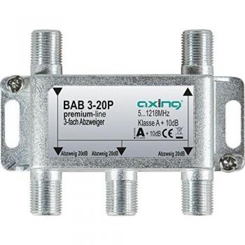 Divisor de TV Axing BAB 3-20P, triple, 5-1218 MHz, 20 dB